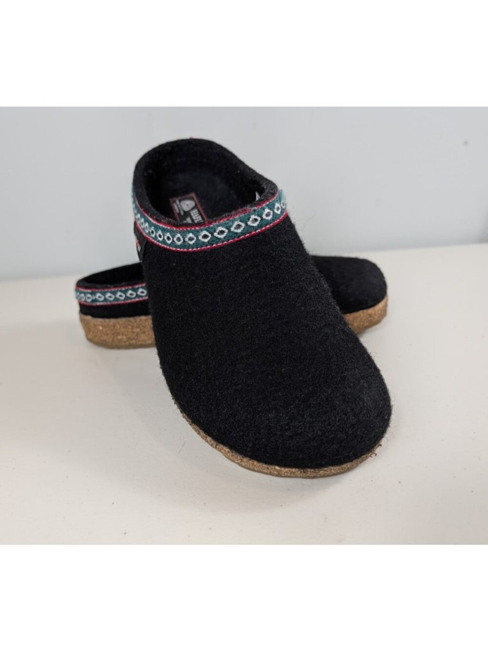 Haflinger Black Wool Slippers women's Size EU40 US 8.5-9